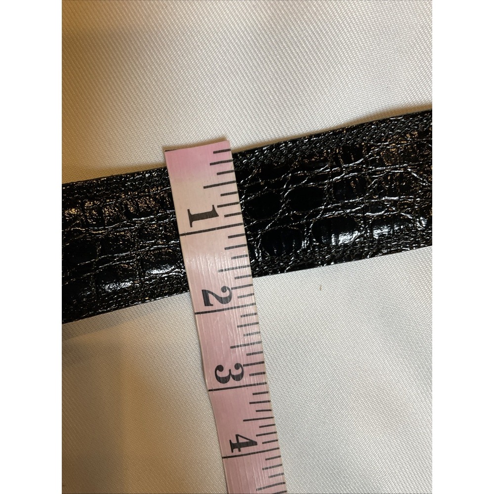 Bergdorf Goodman Crocodile Statement Belt Modular Rings Patent Wide Size 30 - Picture 6 of 12